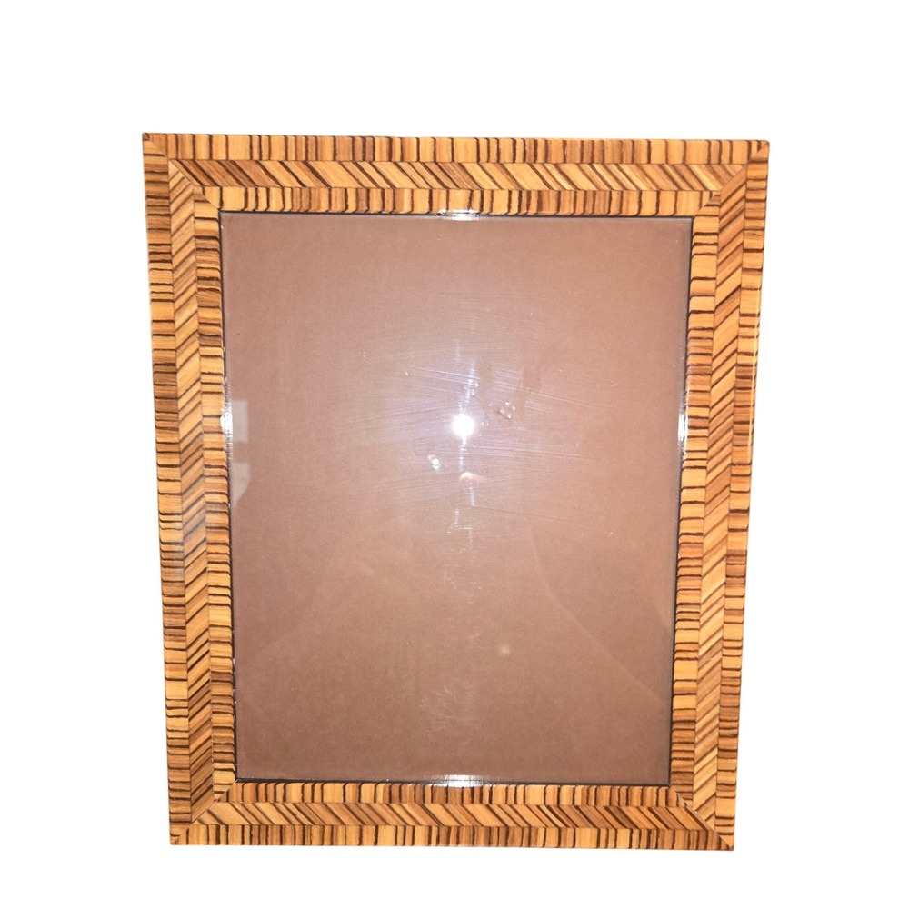 Natalini Picture Frame 8x10 Brown Wood Marquetry Inlay Made in Italy 12X10X0.5